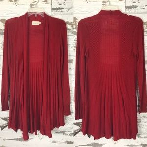 Dreamers Womens Long Open Cardigan Red Small